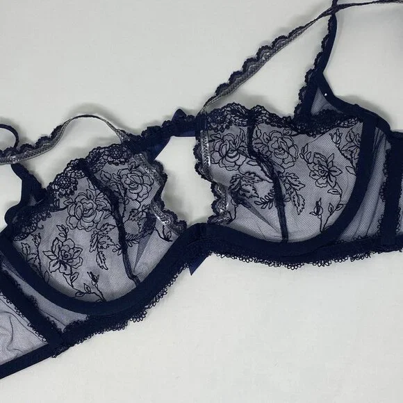 Agent Provocateur Rosa Navy Bra 34C New - Picture 9 of 12